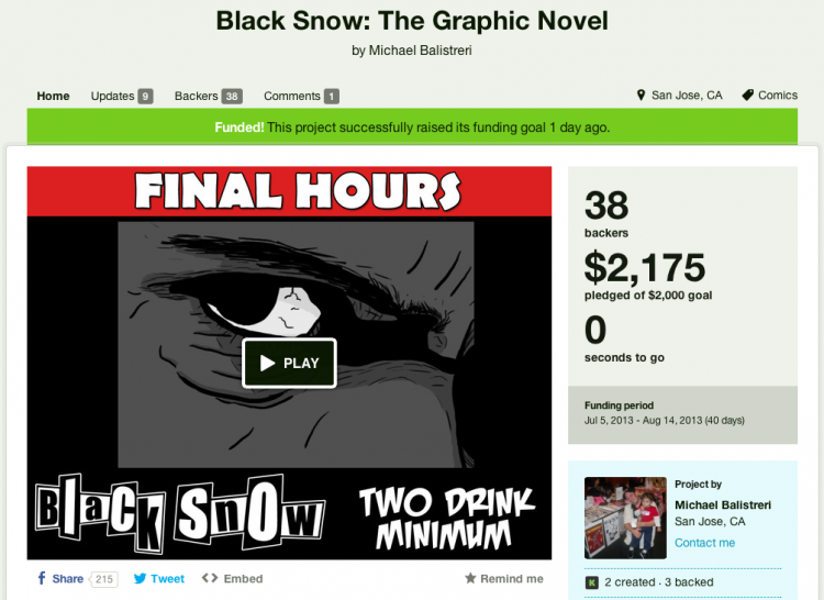 Black Snow's Kickstarter